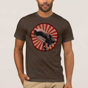 Retro Microphone Graphic in Red T-Shirt