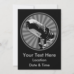 Retro Microphone Graphic Invitation