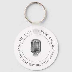 Retro Microphone Keychain