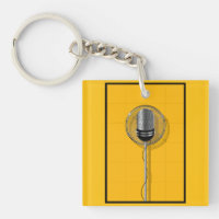Retro Microphone on Bold Yellow