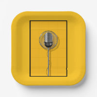 Retro Microphone on Bold Yellow