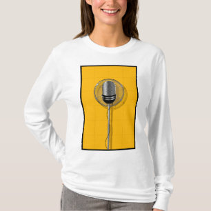 Retro Microphone on Bold Yellow T-Shirt