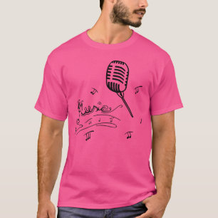 Retro Microphone with Music Notes Design friends T-Shirt