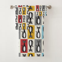 Retro Mid 20th Century Black Cat design