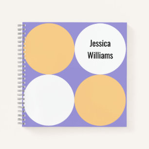Retro Mid-Century Abstract Circles Personalised Notebook