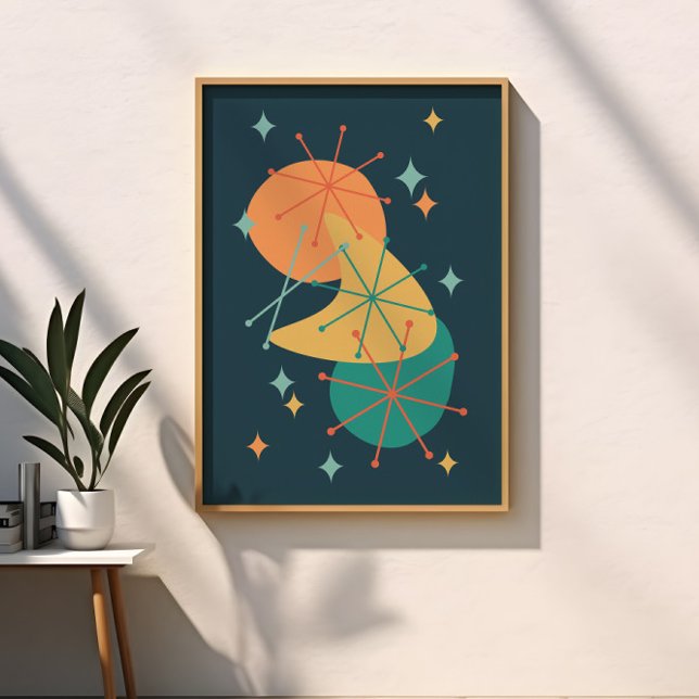 Retro Mid Century Atomic Abstract Art Poster (Creator Uploaded)