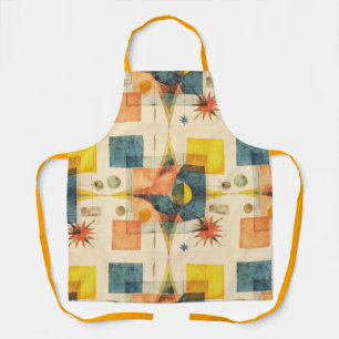 Retro Mid Century Atomic Geometric Pattern Apron
