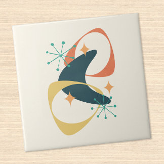 Retro Mid Century Atomic Space Age Abstract Tile