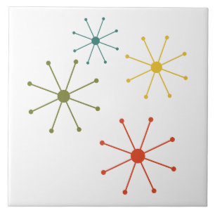 Retro Mid-Century Atomic Starburst Tile