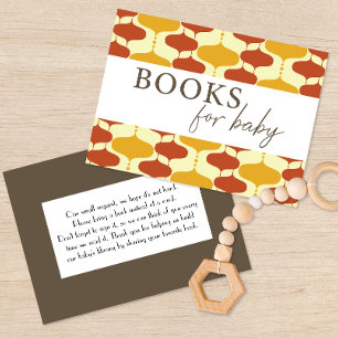 Retro Mid Century Baby Shower Book Request Card