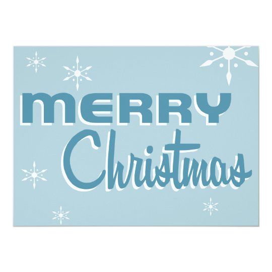 Retro Mid-Century Christmas Party Invitation Blue