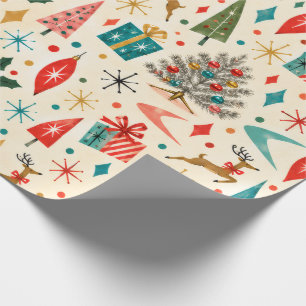 Retro Mid Century Christmas Wrapping Paper