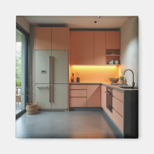 Retro Mid Century Colourful Square Magnet