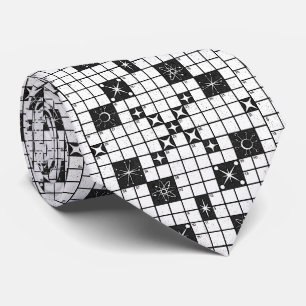 Retro Mid Century Crossword Puzzle Tie