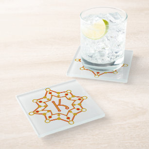 Retro Mid-Century Design Personalised Glass Coaster