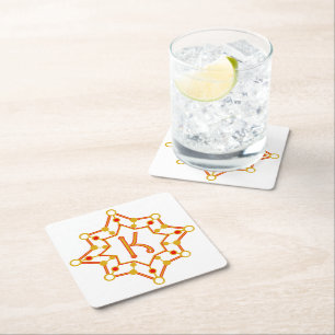 Retro Mid-Century Design Personalised Square Paper Coaster