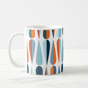 Retro mid-century, drop shapes pattern. coffee mug