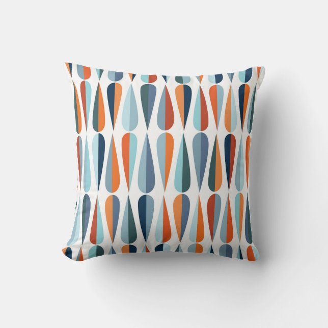 Retro mid-century, drop shapes pattern. cushion (Front)