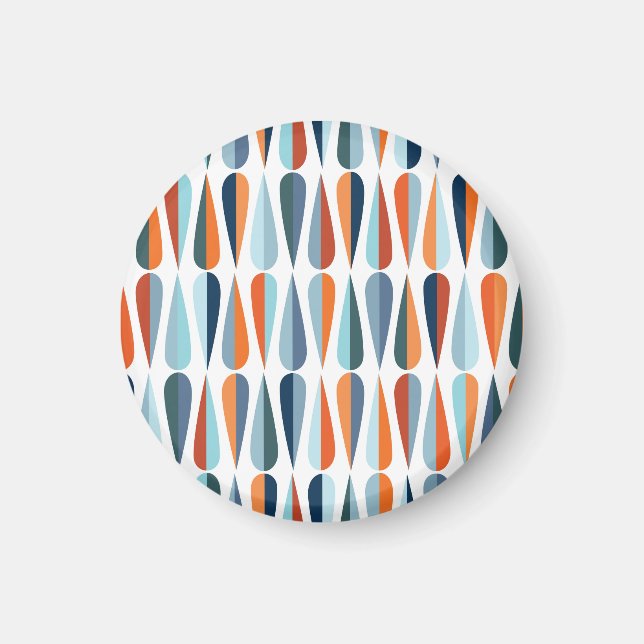 Retro mid-century, drop shapes pattern. magnet (Front)