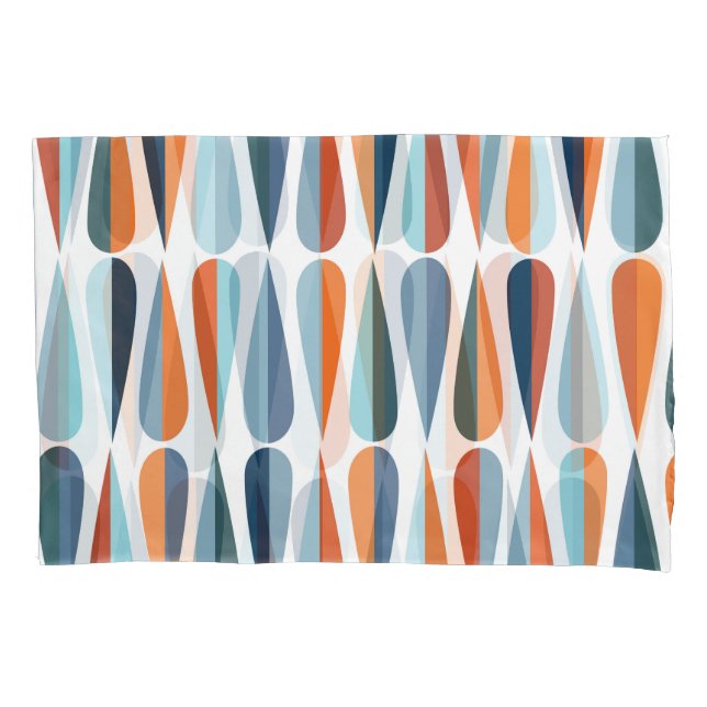 Retro mid-century, drop shapes pattern. pillowcase (Front)