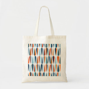 Retro mid-century, drop shapes pattern. tote bag