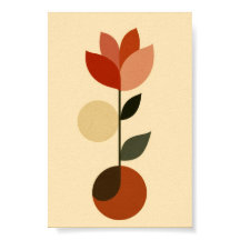 Retro Mid Century Floral Circle