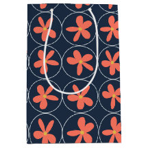 Retro Mid-Century Floral Gift Bag