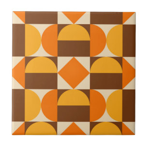 Retro Mid Century Geometric Design Tile