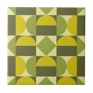 Retro Mid Century Geometric Design Tile