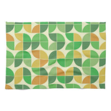   Retro Mid century  Geometric floral  green   