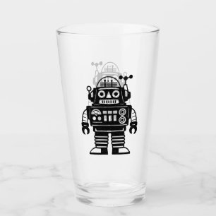 Retro Mid Century Inspired Robot Glass