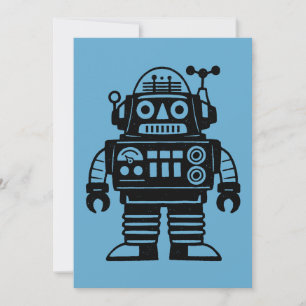 Retro Mid Century Inspired Robot Invitation