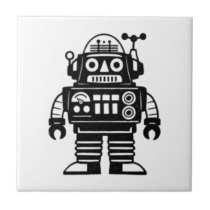 Retro Mid Century Inspired Robot Tile