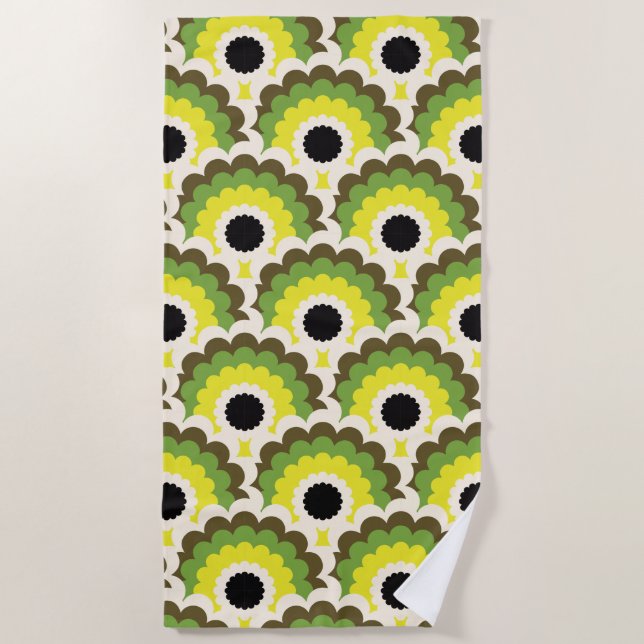 Retro Mid century Mod  Beach Towel (Front)