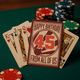 Retro Mid-Century Modern 45th Birthday Playing Cards