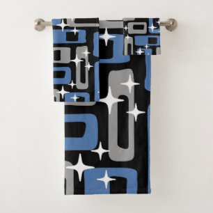 Retro Mid Century Modern Abstract Bath Towel Set
