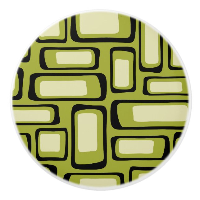 Retro Mid Century Modern Abstract Ceramic Knob (Front)