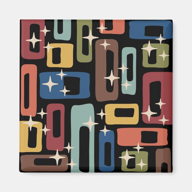 Retro Mid Century Modern Abstract Magnet (Front)