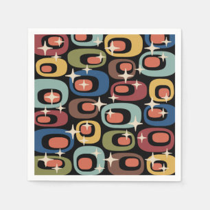 Retro Mid Century Modern Abstract Napkin