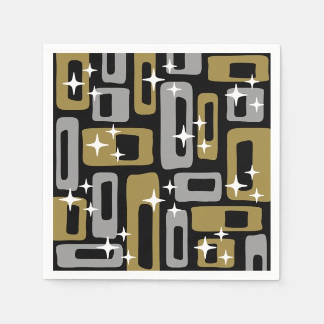 Retro Mid Century Modern Abstract Napkin (Front)