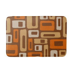 Retro Mid Century Modern Abstract Pattern Bath Mat