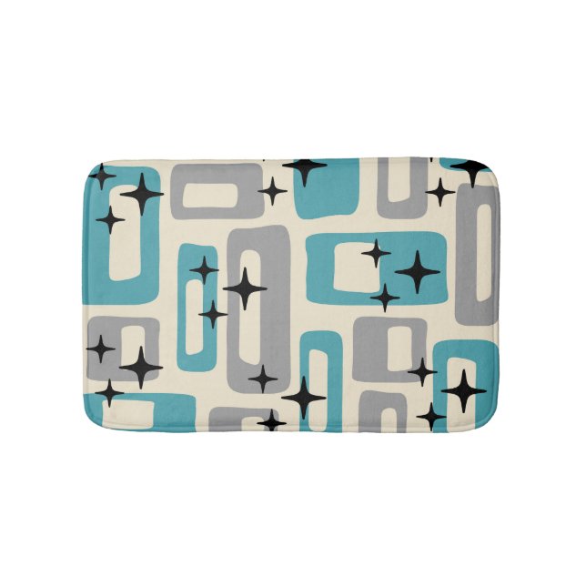 Retro Mid Century Modern Abstract Pattern Bath Mat (Front)