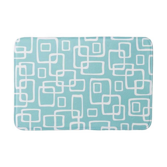 Retro Mid Century Modern Abstract Pattern Bath Mat (Front)