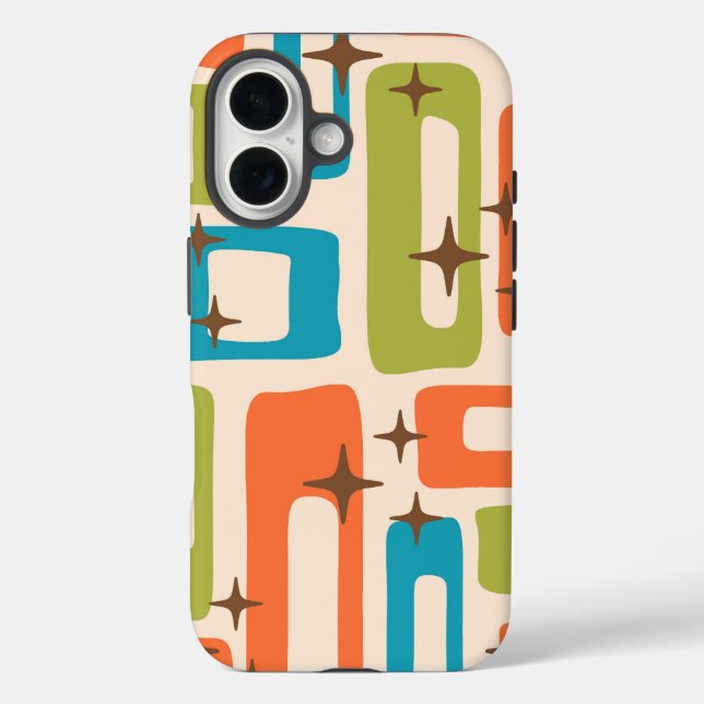 Retro Mid Century Modern Abstract Pattern Case-Mate iPhone Case (Back)