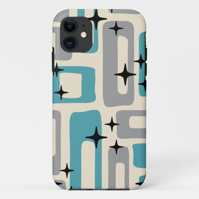 Retro Mid Century Modern Abstract Pattern Case-Mate iPhone Case (Back)
