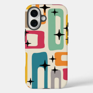 Retro Mid Century Modern Abstract Pattern iPhone 16 Case