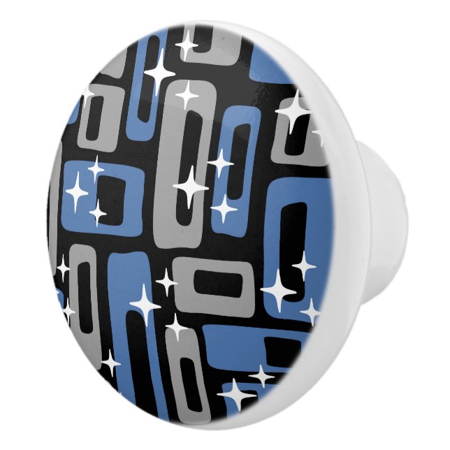 Retro Mid Century Modern Abstract Pattern Ceramic Knob (Right)