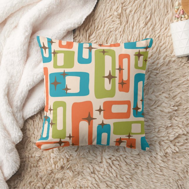 Retro Mid Century Modern Abstract Pattern Cushion (Blanket)