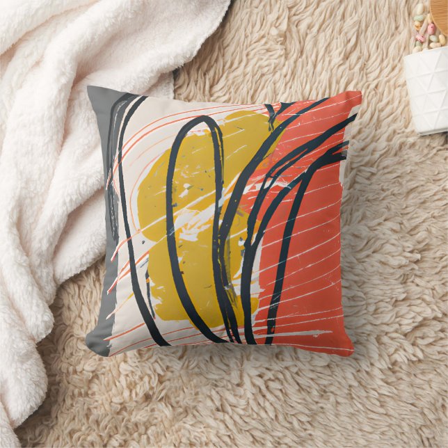 Retro Mid Century Modern Abstract Pattern Cushion (Blanket)