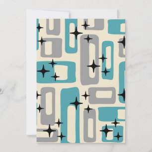 Retro Mid Century Modern Abstract Pattern Invitation
